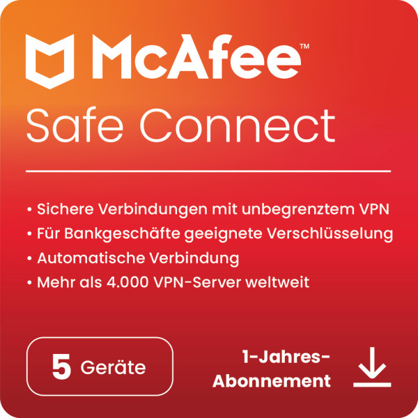 McAfee VPN Safe Connect | 5 urządzeń